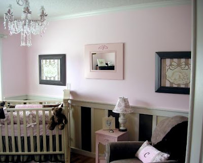 dormitorio bebé chocolate y rosa