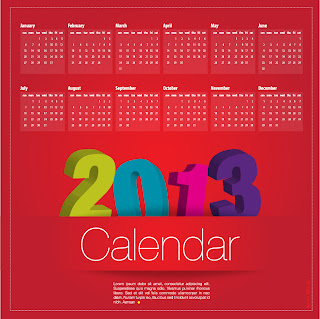 新年のモダンなカレンダー テンプレート New Year 2013 modern calendar designs イラスト素材4