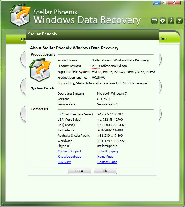 stellar phoenix data recovery 7.0 registration key