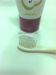 natural raspberry toothpaste on biodegradable toothbrush