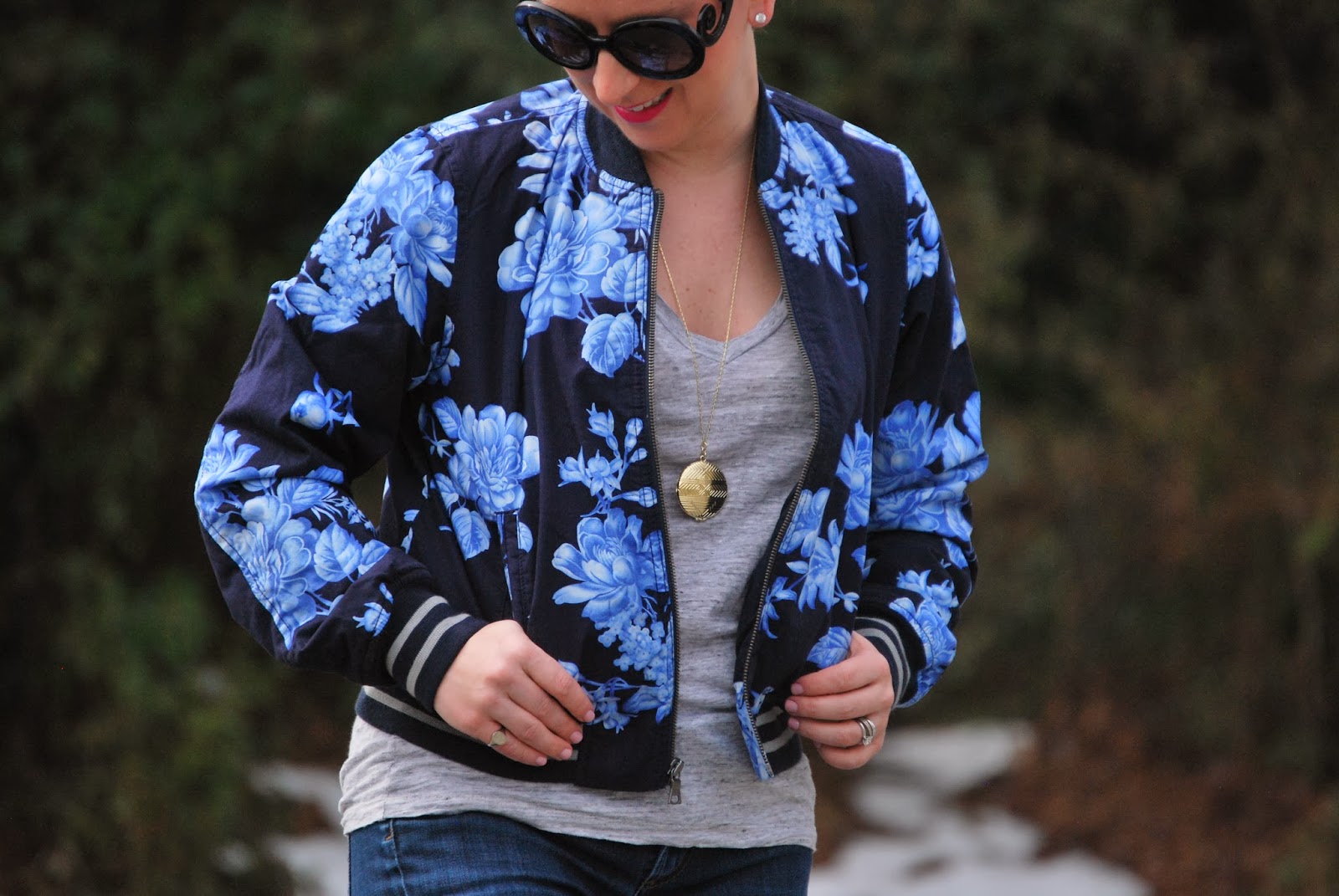 gap floral bomber jacket