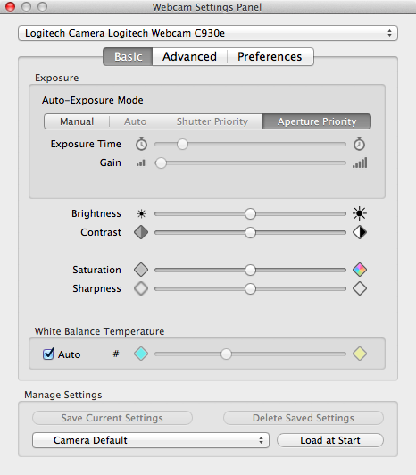 logitech camera settings app mac