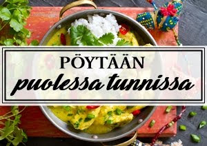 PÖYTÄÄN PUOLESSA TUNNISSA