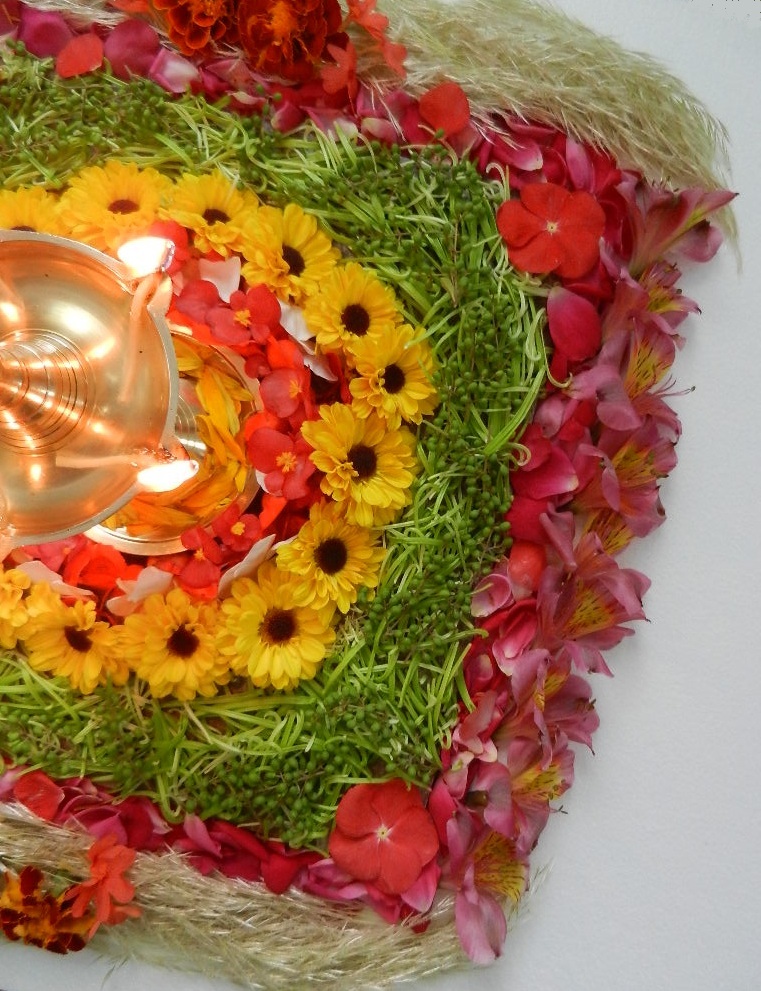 Sizzling Indian Recipes..... Onam Pookalam / Floral rangoli for Kerala