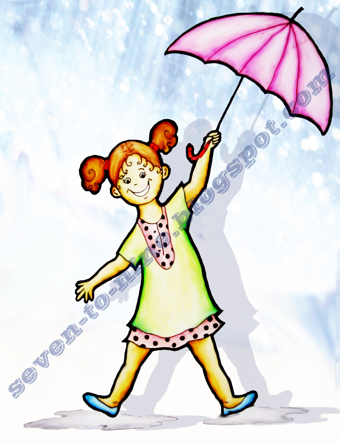 Umbrella Girl Illustration seven to nine Umbrella Girl Illustration seven to nine