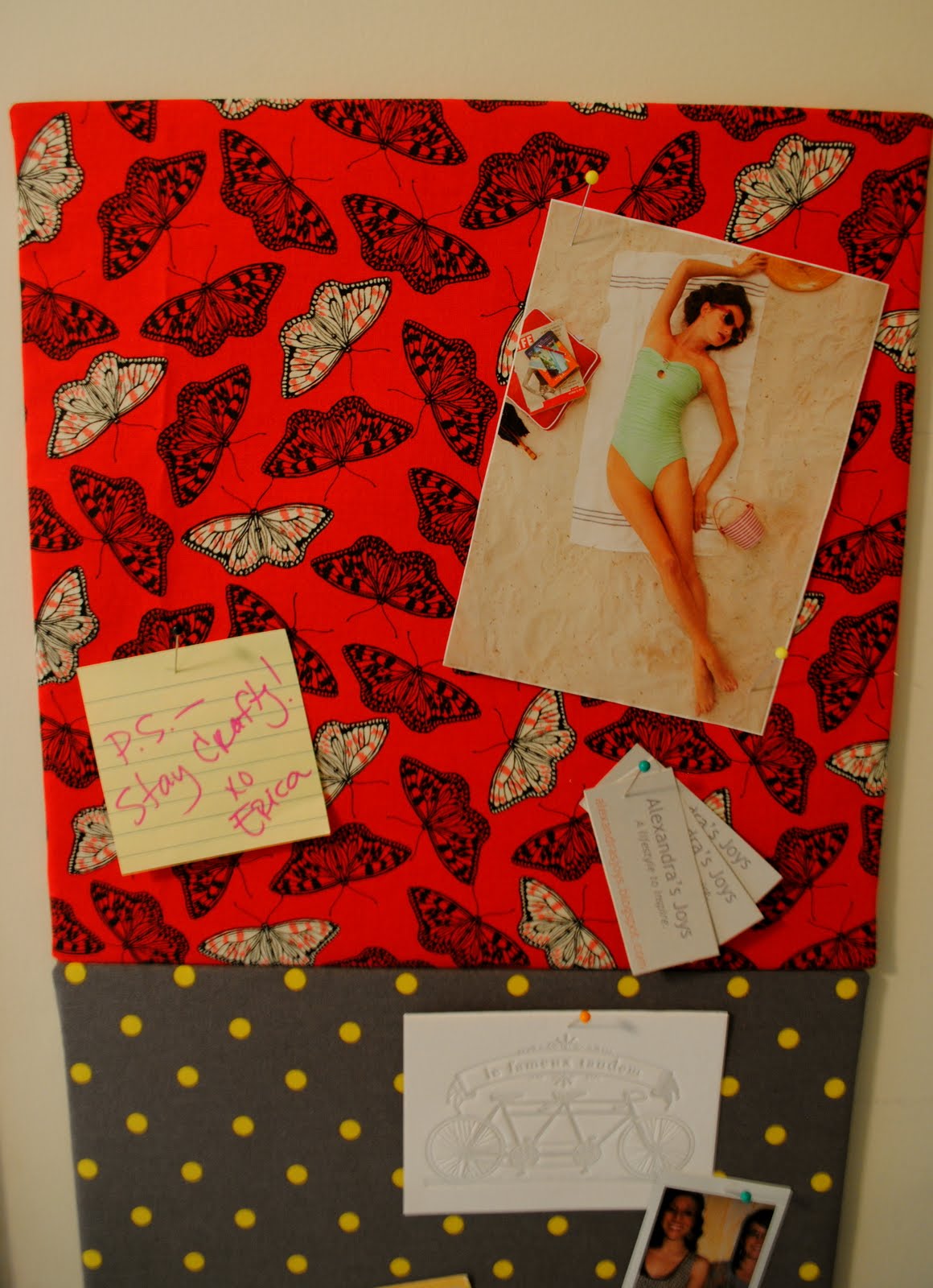Alexandra's Joys Fabric cork board tutorial