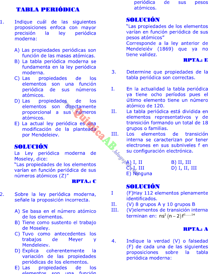 tabla peridica problemas resueltos tipo examen de ingreso a la universidad - Tabla Periodica De Los Elementos Representativos tabla peridica problemas resueltos tipo examen de ingreso a la universidad - Tabla Periodica De Los Elementos Representativos