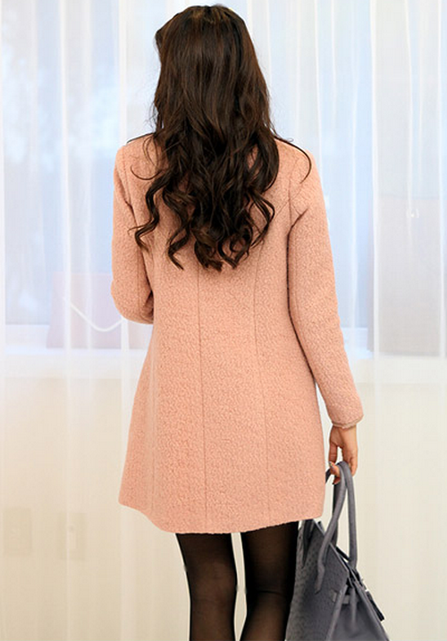 [Secret2Girls] Pink Bubble Classic Coat KSTYLICK Latest Korean