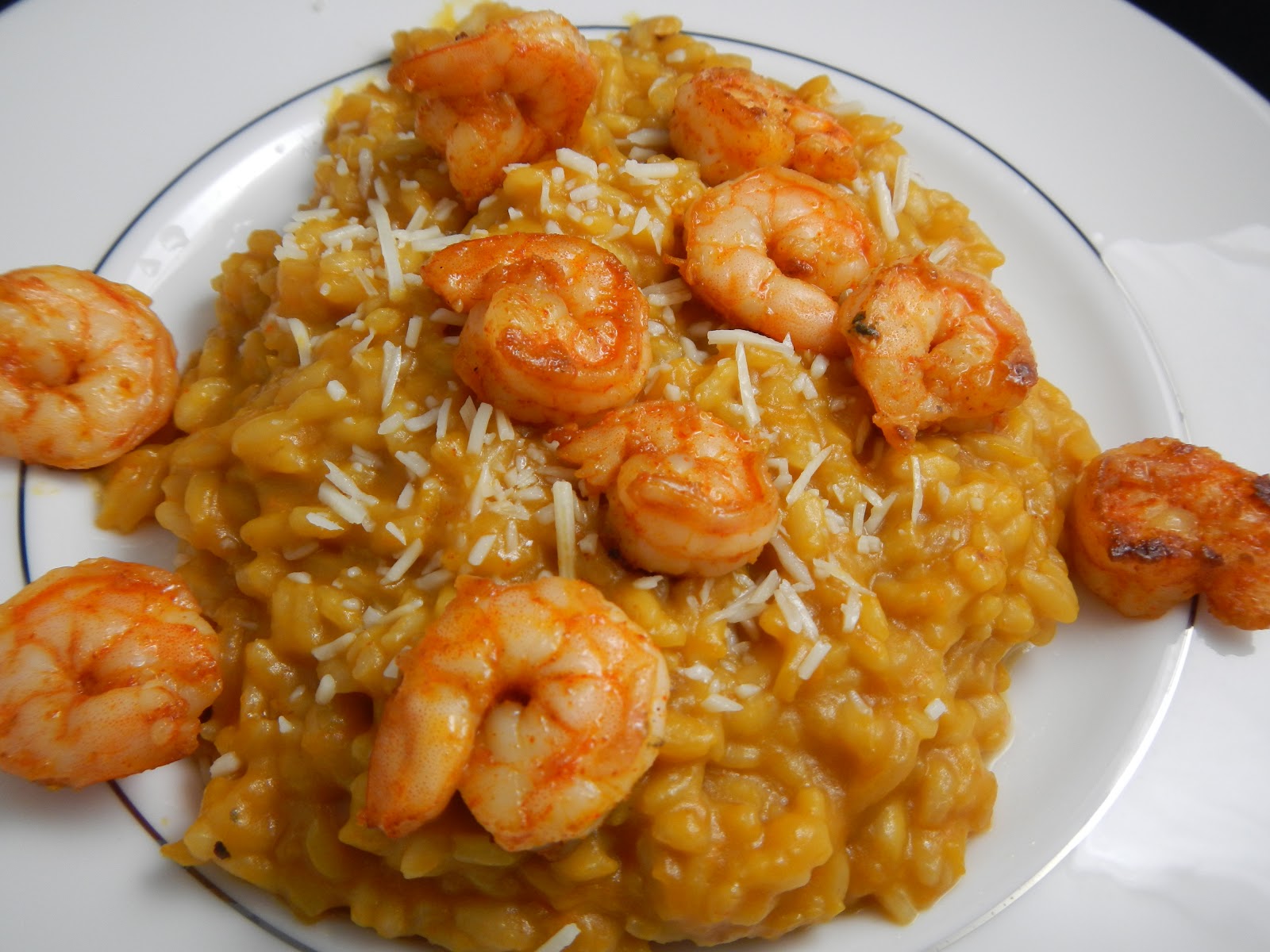 Liz's Livelihood Butternut Squash Risotto with Spicy Shrimp