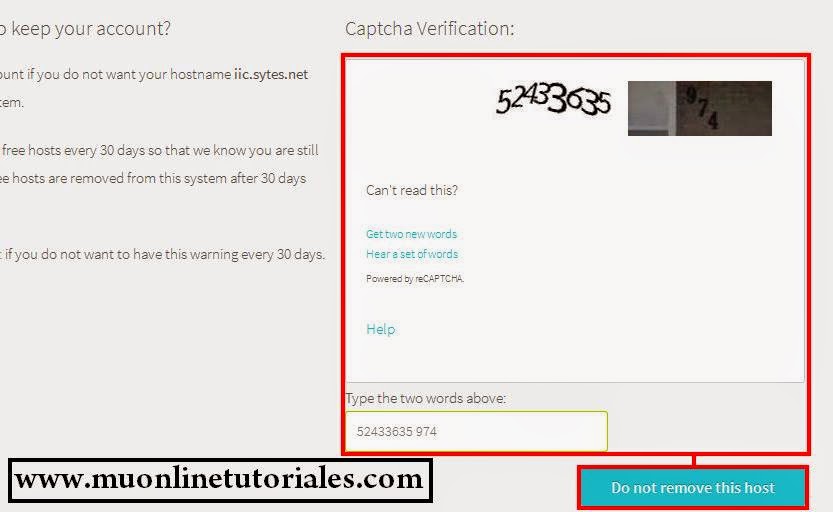 Completando el captcha