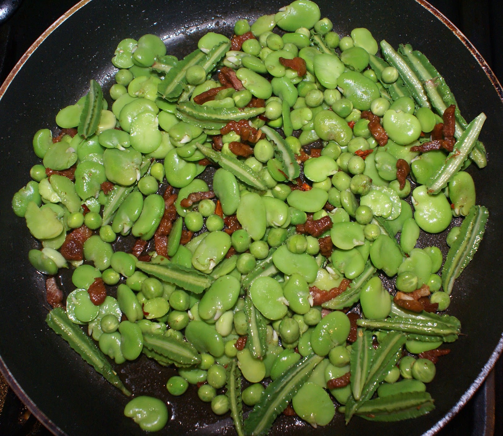Tales from Swallow Farm Broad beans, peas and asparagus pea pods with