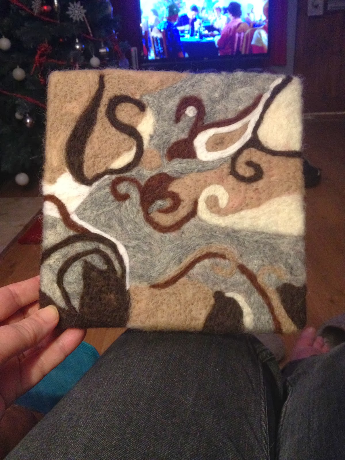 Crafts by Tilly Needle felting on polystyrene/styrofoam