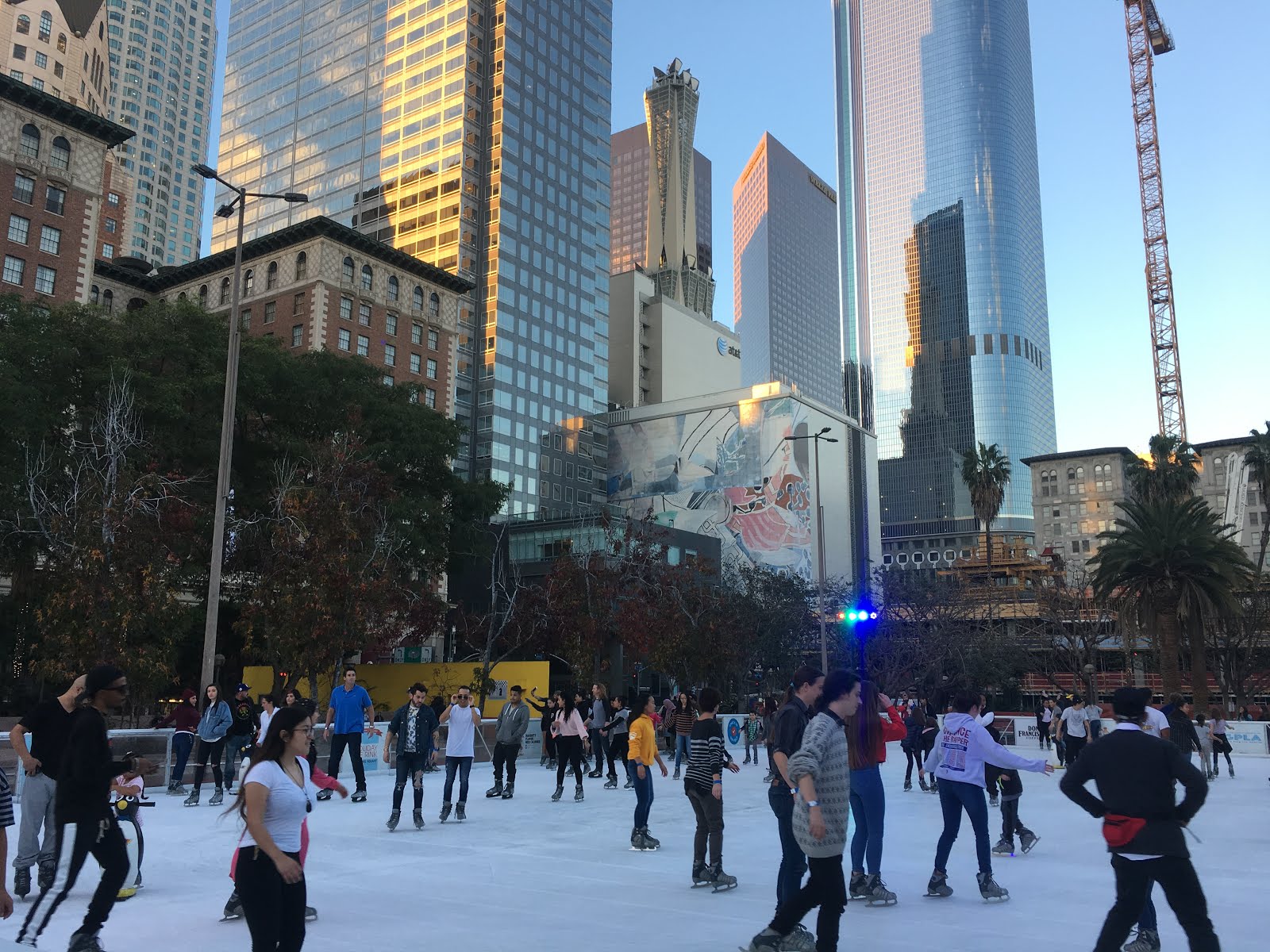 Experiencing Los Angeles Pershing Square Ice Skating Rink & Grand