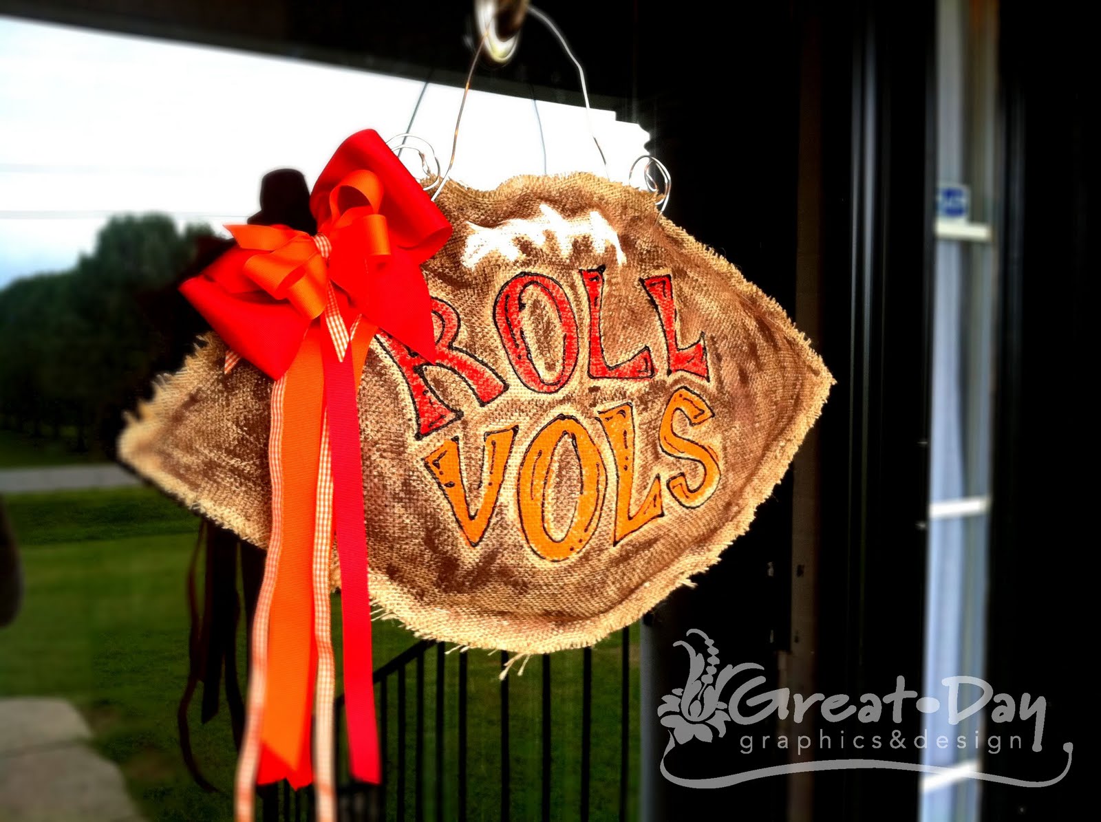 The Creative World of Great Day Graphics & Design Burlap Painted & Stuffed Door Hanger Tutorial