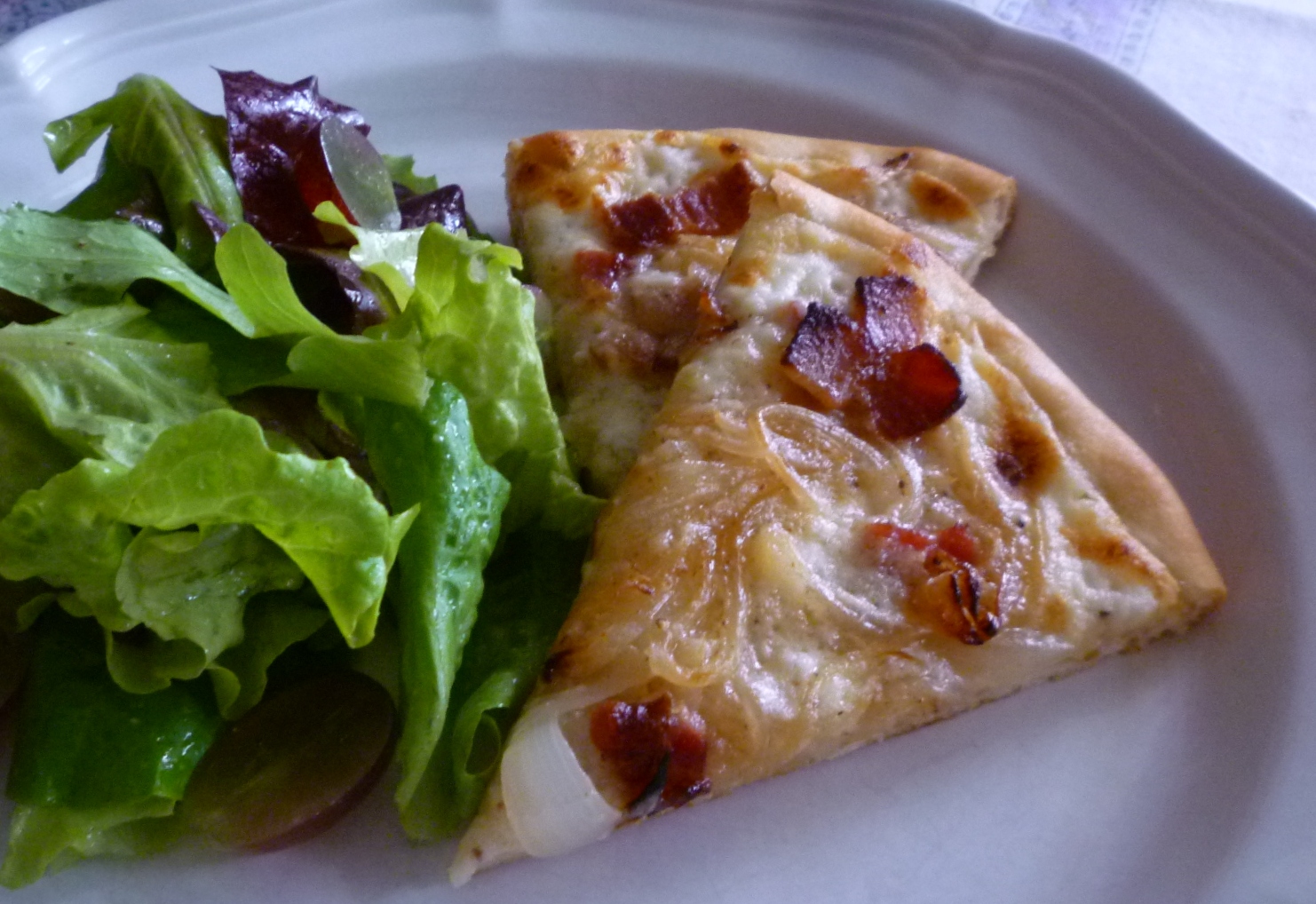 For Love of the Table Tarte Flambée (Alsatian Bacon & Onion Tart)