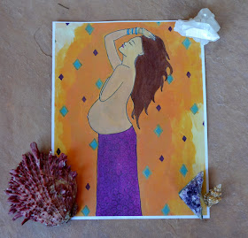Gaia pregnant goddess print/ spiritysol