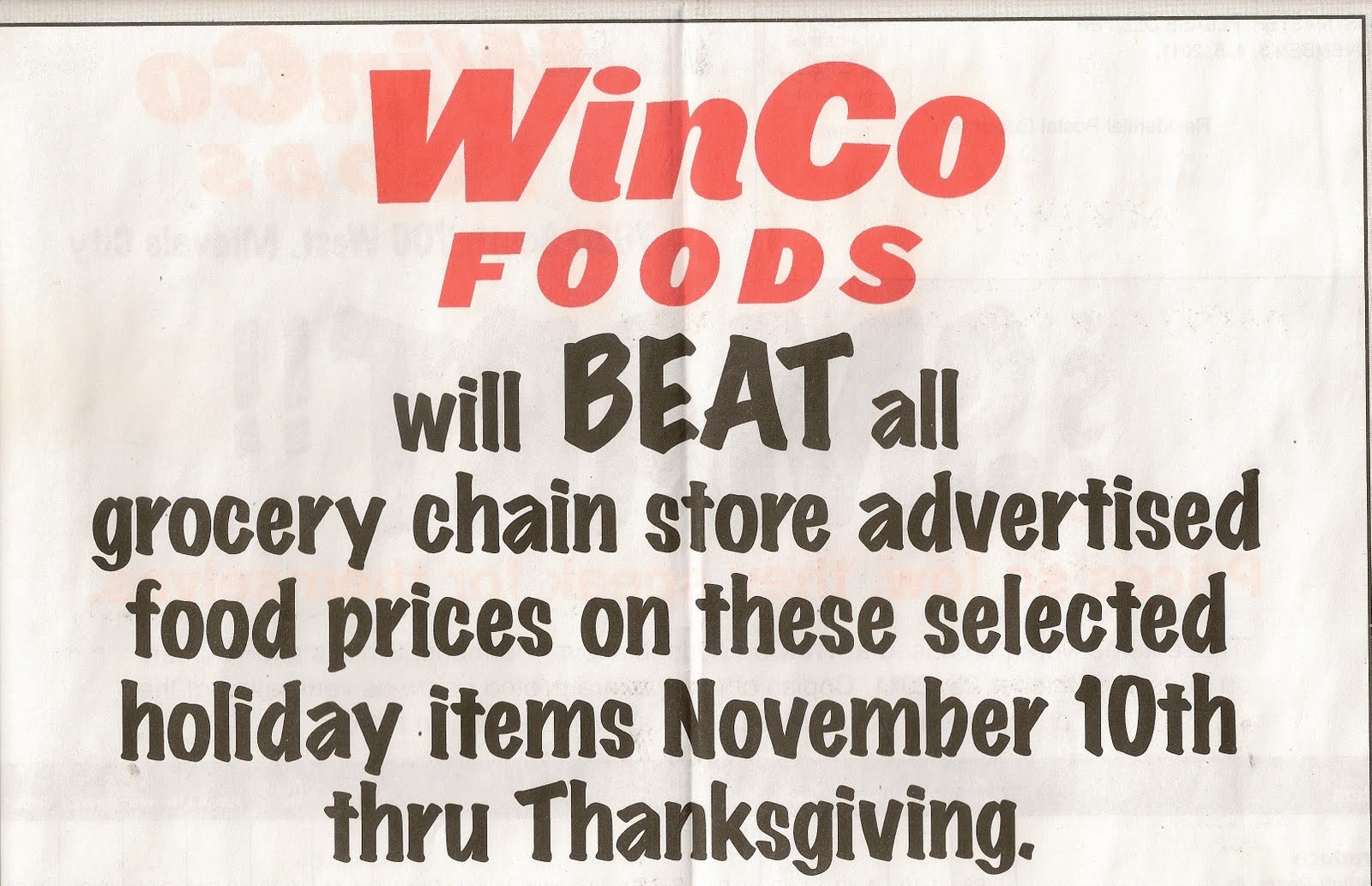 Slave To Save: New Winco Ad + Pricematching Til Thanksgiving!
