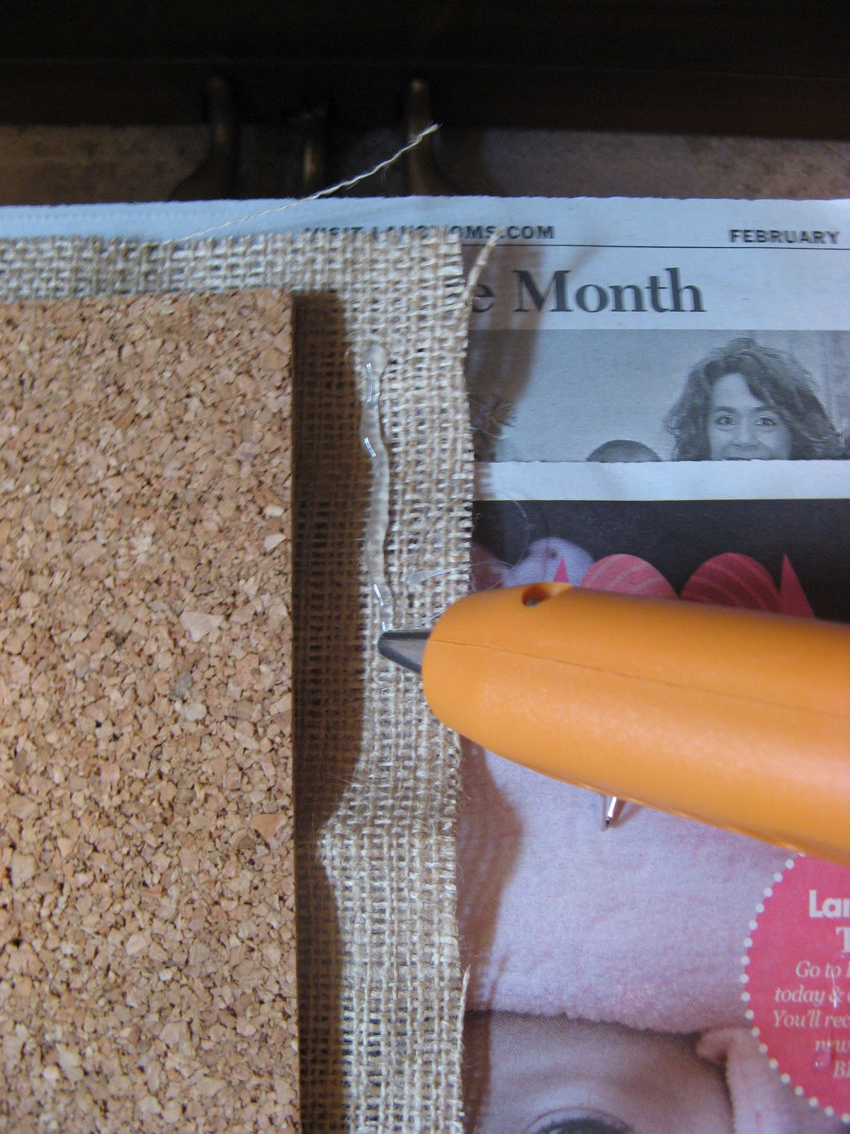 Chosen and Loved Forever How to make a burlap covered cork board