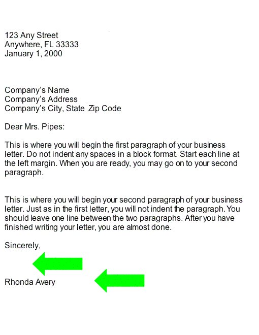 collection Typed Name and Signature Business Letter (part of business