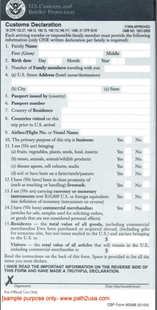FORMULARIO ESTADOS UNIDOS formulario estados unidos: