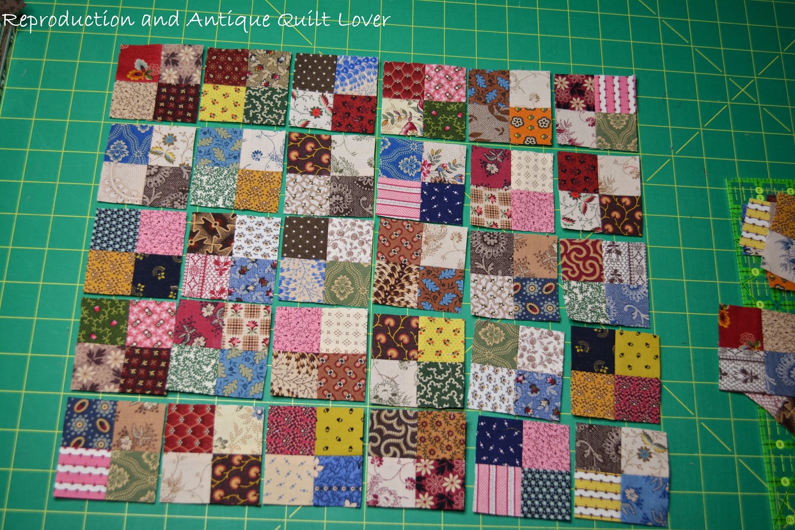 Fast and Easy Scrappy Four Patches Reproduction Quilt Lover