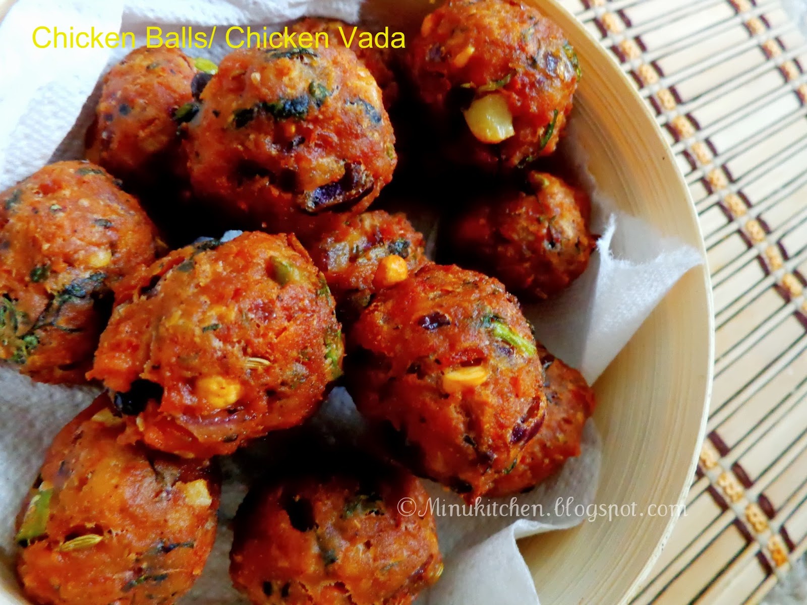 Chicken Balls / Chicken Vada Minu's Kitchen