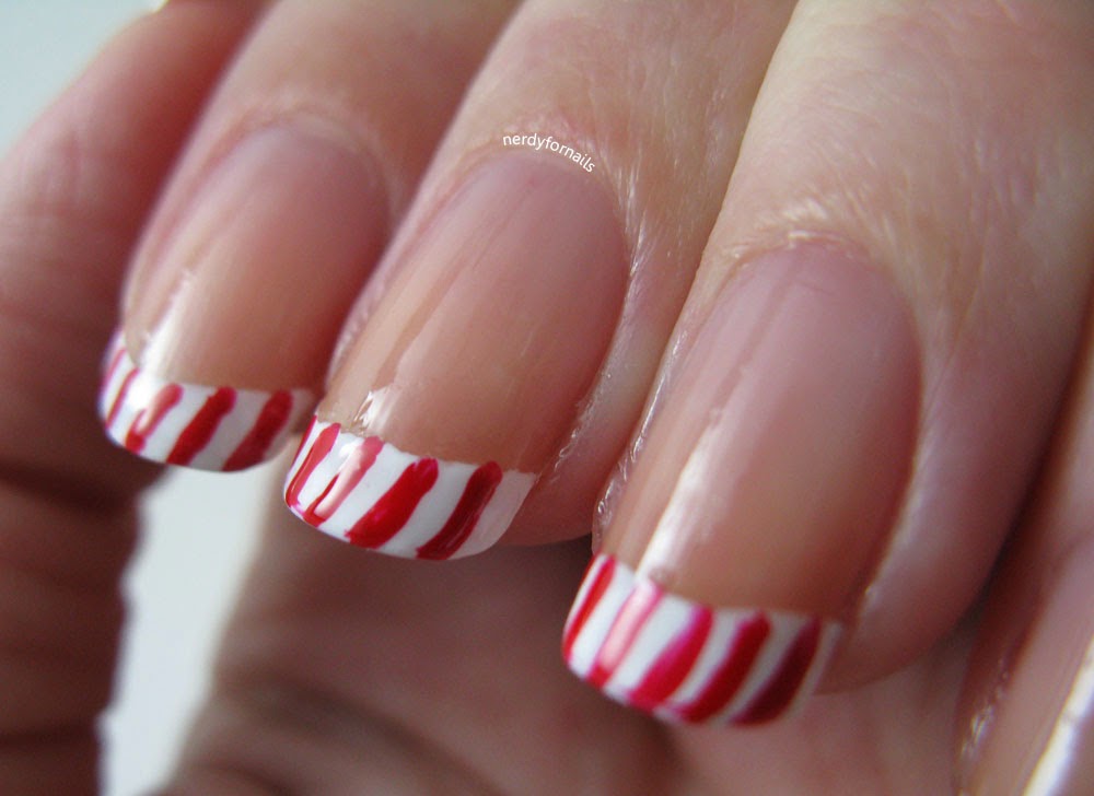 Nerdy for Nails Candy Cane French Tips