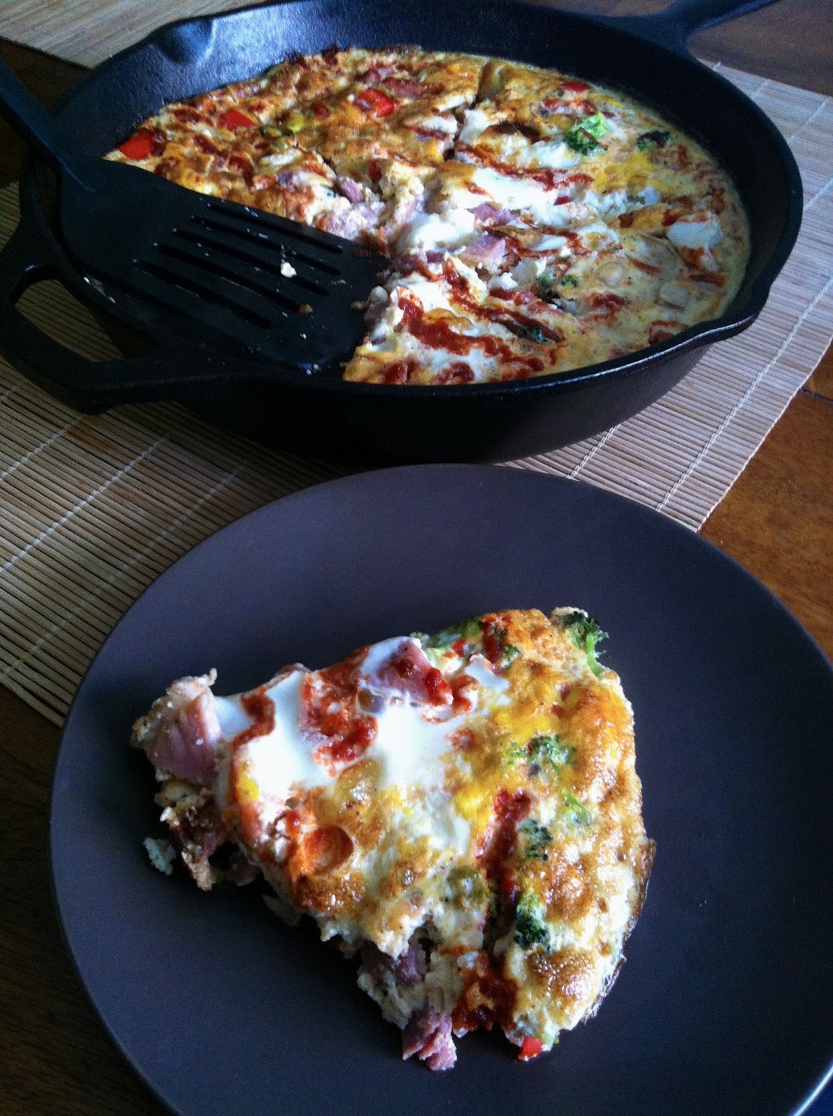 taylor made clean, lowcarb ham & veggie frittata