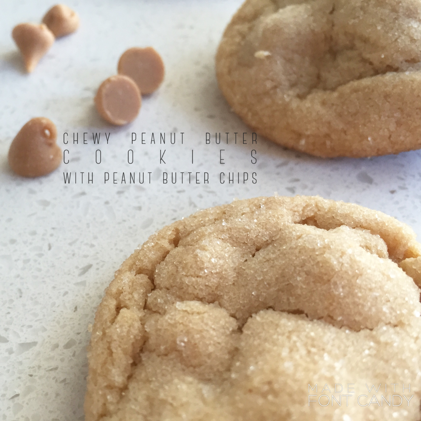 chewy peanut butter cookies w/ peanut butter chips
