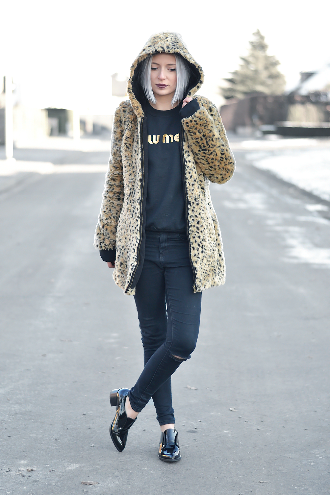Ootd, faux fur leopard coat, zara, brian lichtenberg, miu miu, all black, patent shoes, sacha, belgian fashion blogger, belgische mode blogger, inspiration, streetstyle