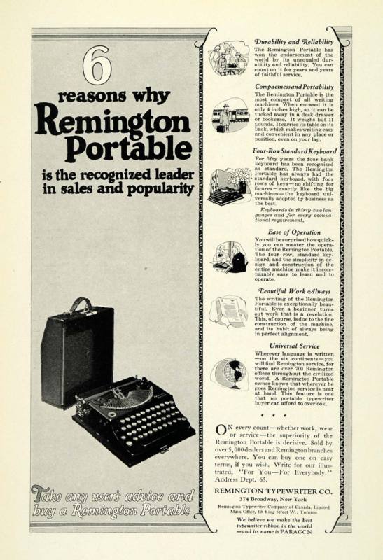oz.Typewriter Remington Typewriter Ads