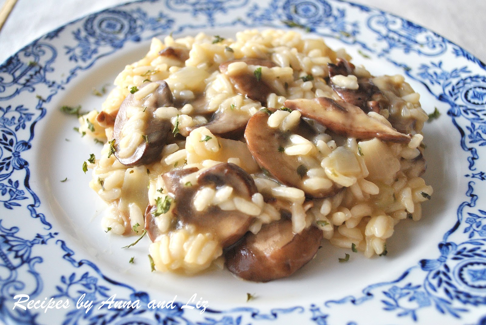 Risotto con Funghi (Mushrooms) 2 Sisters Recipes by Anna and Liz