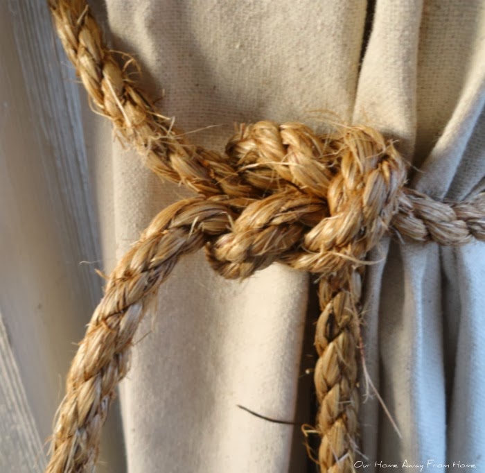 Our Home Away From Home NO SEW OUTDOOR DROP CLOTH CURTAINS WITH GROMMETS