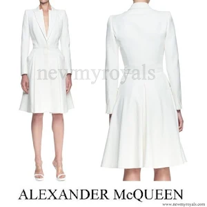 Crown Princess Mette-Marit Style Alexander McQueen Double Layer Lapel Coat Dress