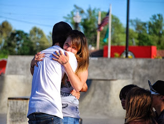 boy girl hugging tight large love cute boy girl hugging