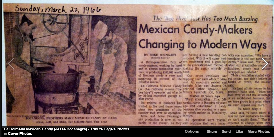 South Belt Houston Digital History Archive La Colmena Mexican Candy