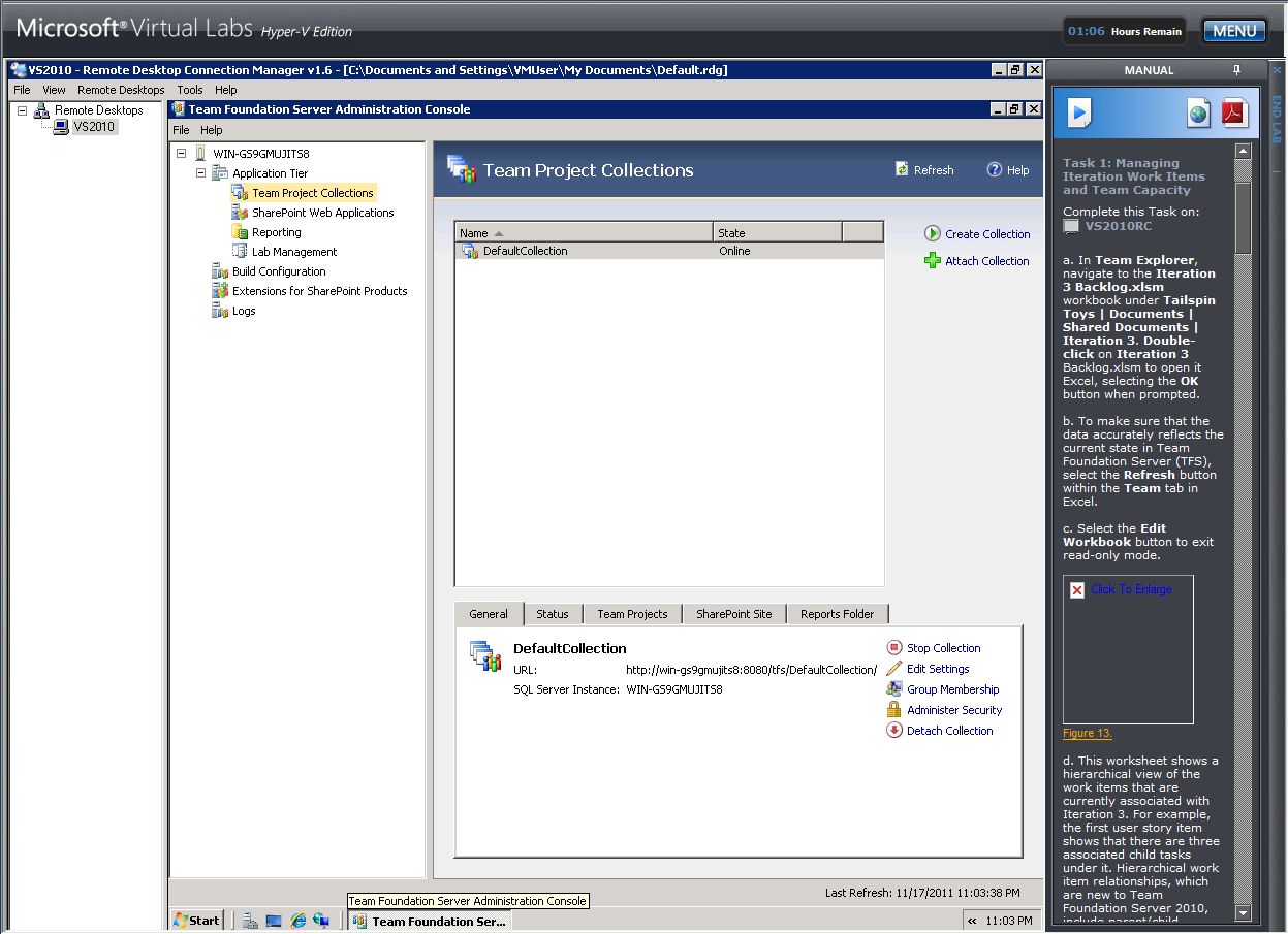 Microsoft Technology Virtual Lab Team Foundation Server(TFS) 2010