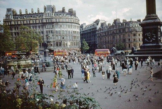 What Did Trafalgar Square Look Like  in 1950 