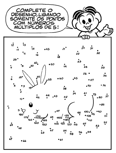 imagens Ligar pontos da turma da monica pintar Desenhos Para Colori Ligar pontos da turma da monica desenhar