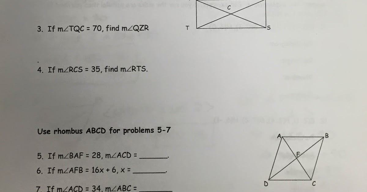 Honors Geometry - Vintage High School: Parallelogram Family Review