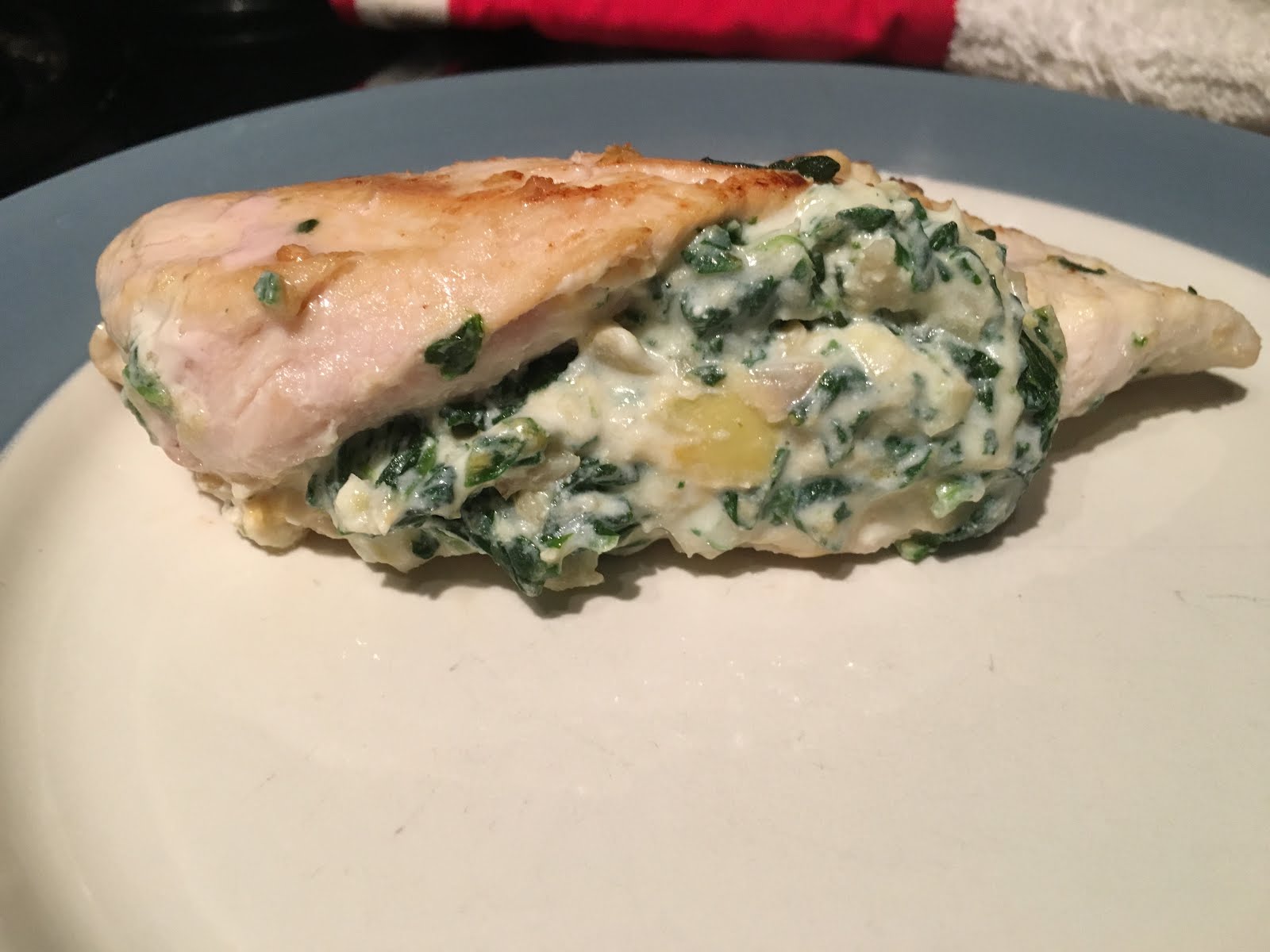 Home Sweet Oven Spinach and Artichoke stuffed Chicken