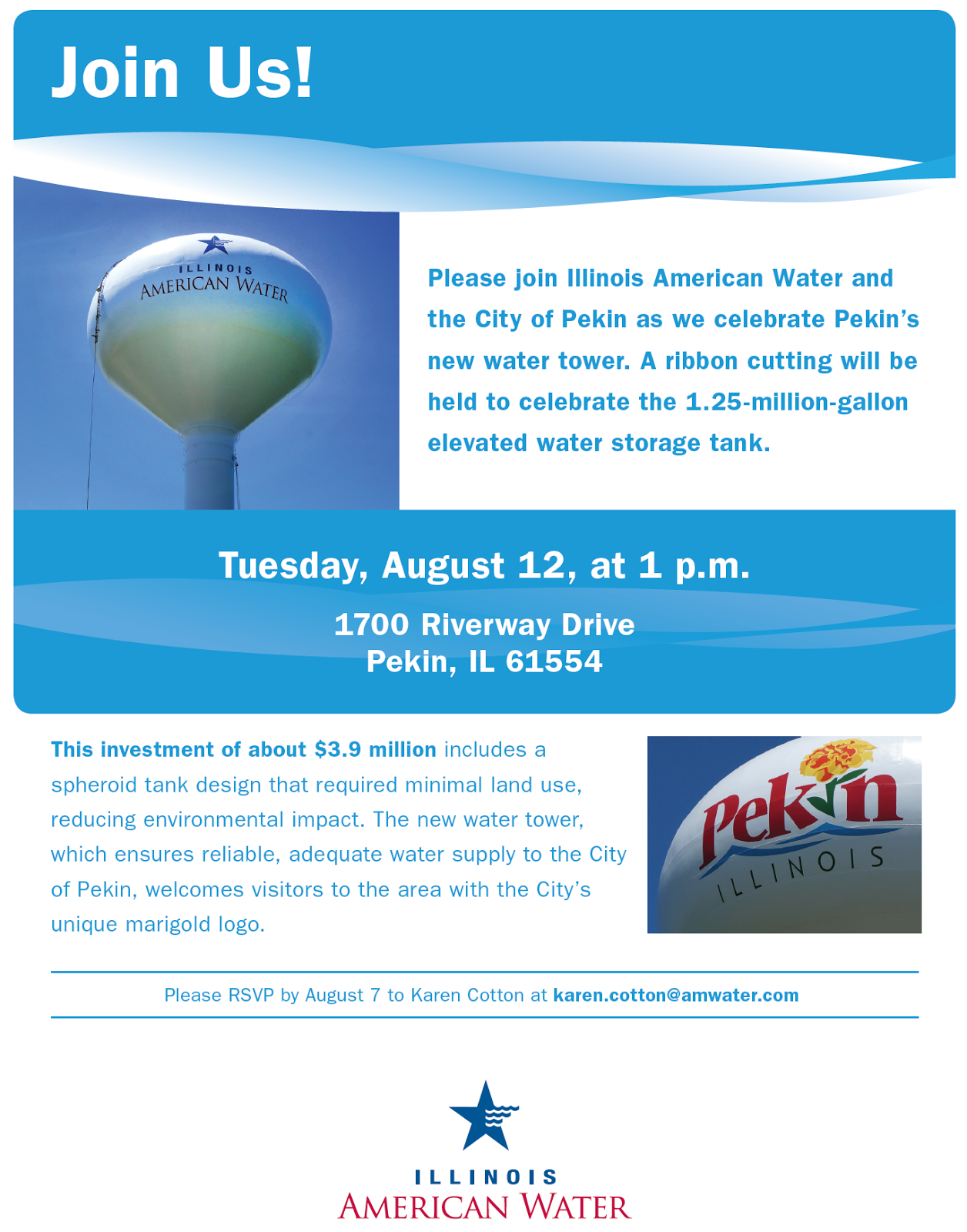 Pekin Area Chamber of Commerce Illinois American Water Ribbon Cutting