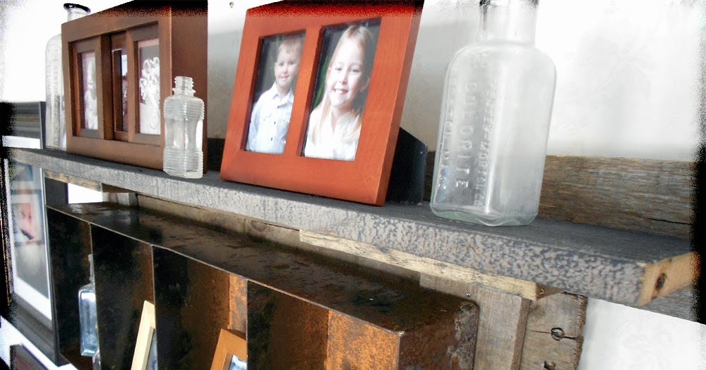 denise...on a whim Rusty Metal Shelf