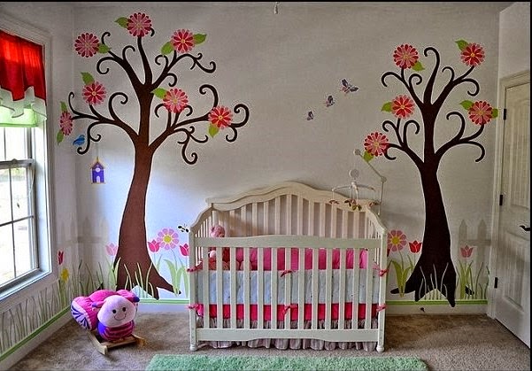 Dormitorios de bebés decorados con árboles - Ideas para decorar dormitorios