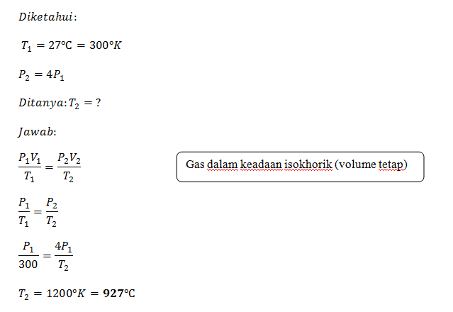 Contoh Soal Dan Pembahasan Fisika Kinetik Gas Bagian 1