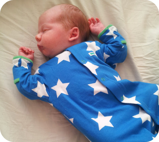essential ones, bright baby grow, gorgeous newborn clothing, blue and white star baby