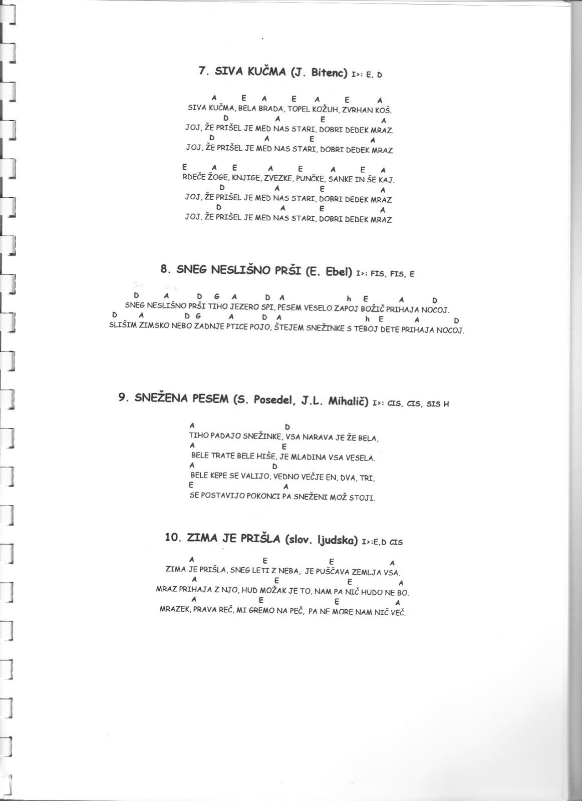 VIVA CREATIVA ZIMSKE PESMI Z AKORDI