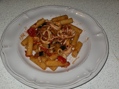 Tortiglioni calamari e melanzane