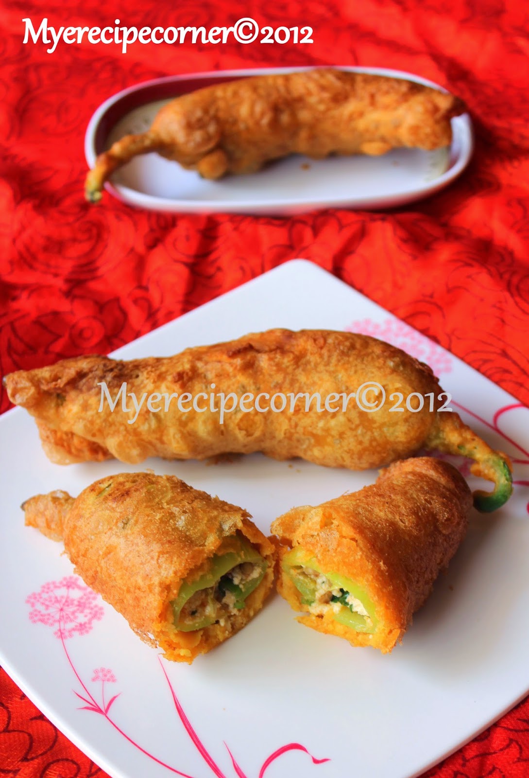 Mye's Kitchen Cheese Mirchi Bajji / Cheese stuffed green chilli fritters