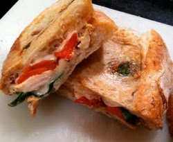 Grilled Chicken and Roasted Red Pepper Panini